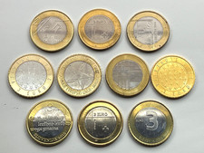 Sammlung 10x 3 Euro (30€) Slowenien, 2008-2017, Janez Puhar, Rotes Kreuz etc. ..