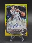 2025-26 Bowman Basketball Raegan Beers Yellow /75 Auto 1st Bowman Oklahoma