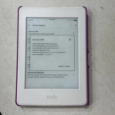 Kindle Paperwhite(第7世代) Wi-Fi 4GB ホワイト Amazon Kindle Paperwhite 7th Generation White eBook Readers for