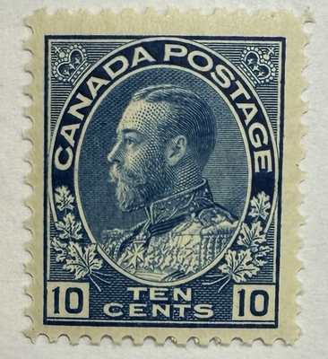#ad Canada #117 1922 10c blue George V “Admiral Series” issue MLH VF; $90 UCV $29.00