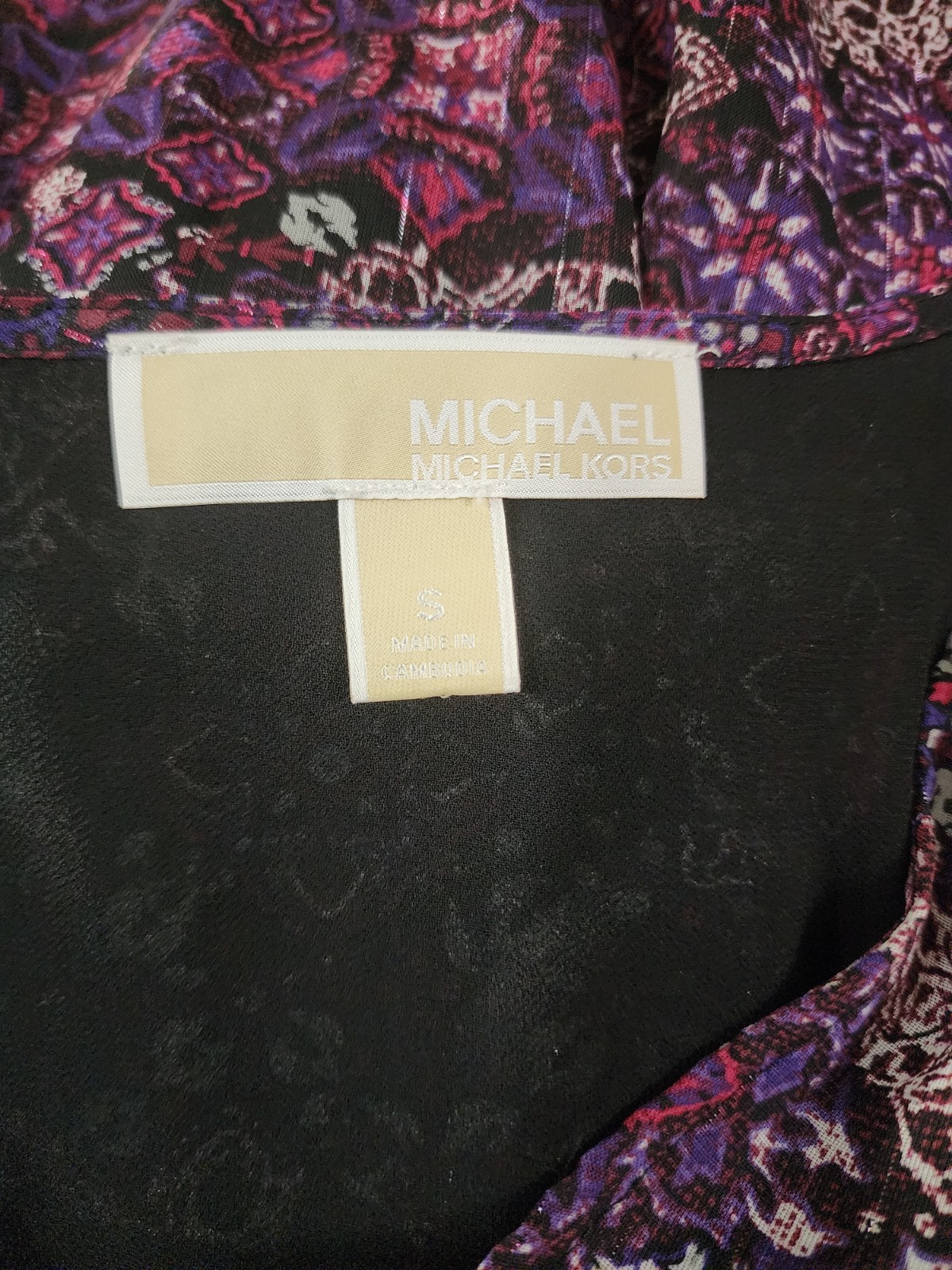 Michael Kors Patchwork Georgette Smock-Waist Faux… - image 3