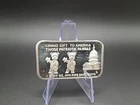 1974 PATRIOTIC PANDAS - 1 oz .999 Fine Silver Art Bar -INT`L SILVER INGOT CO