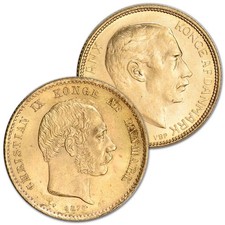 Denmark Gold 20 Kroner .2593 oz - Average Circulated Random Date 4459.24 per troy oz