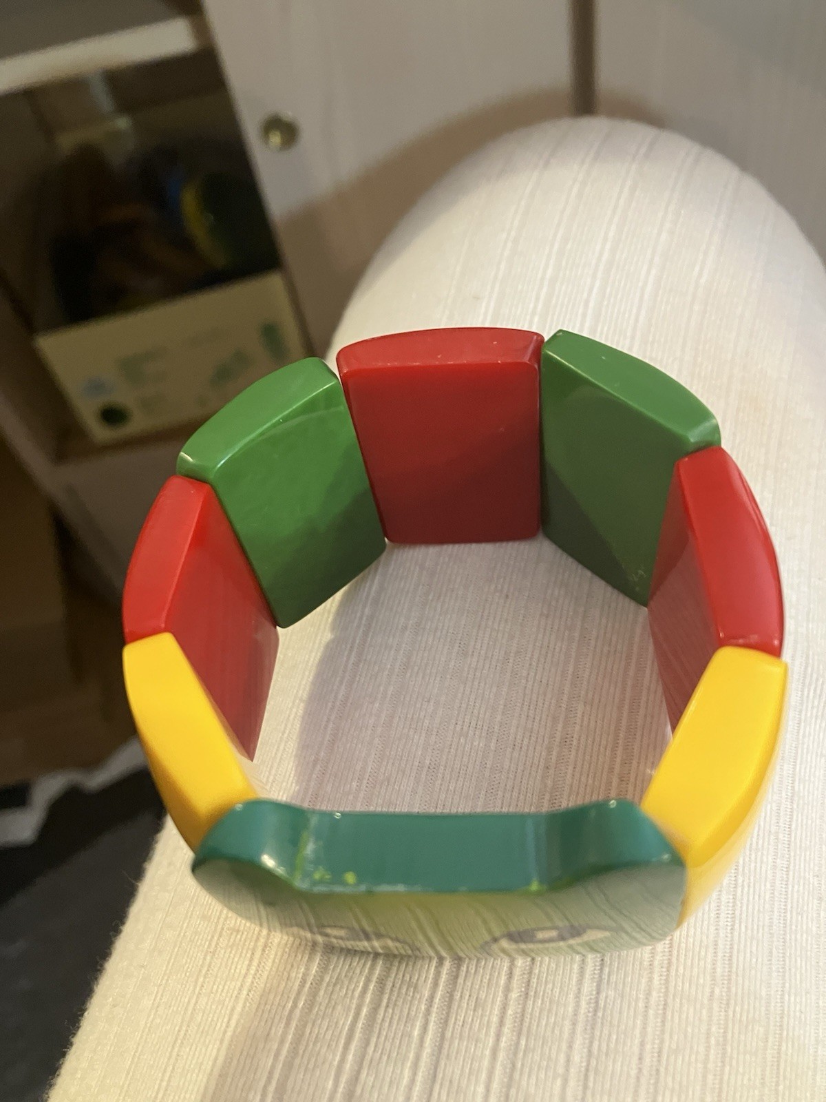 Bracelet Stretch Bangle Multi Color Squared Cats … - image 2