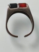 Silberring mit Onyx und Karneol 835 Silber