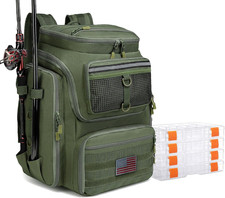 40L Waterproof Fishing Backpack with Rod Holders  Tackle Storage