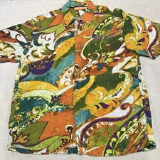 jams world Honolulu Hawaian Floral Short Sleeves Men  s Button Shirt Size M