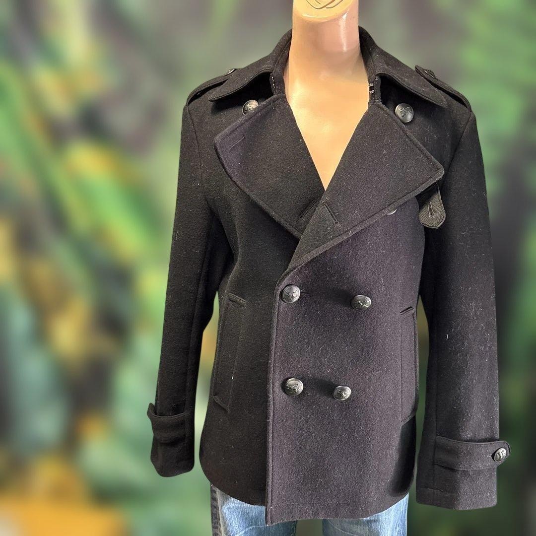 BURBERRY BLACK LABEL Peacoat Size M Nova Check Black From Japan thumbnail 3