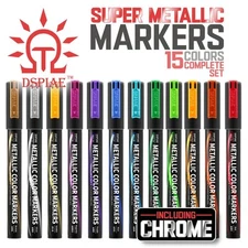 DSPIAE: Super Metallic Markers - Complete Set - 15 Paint Marker Colors