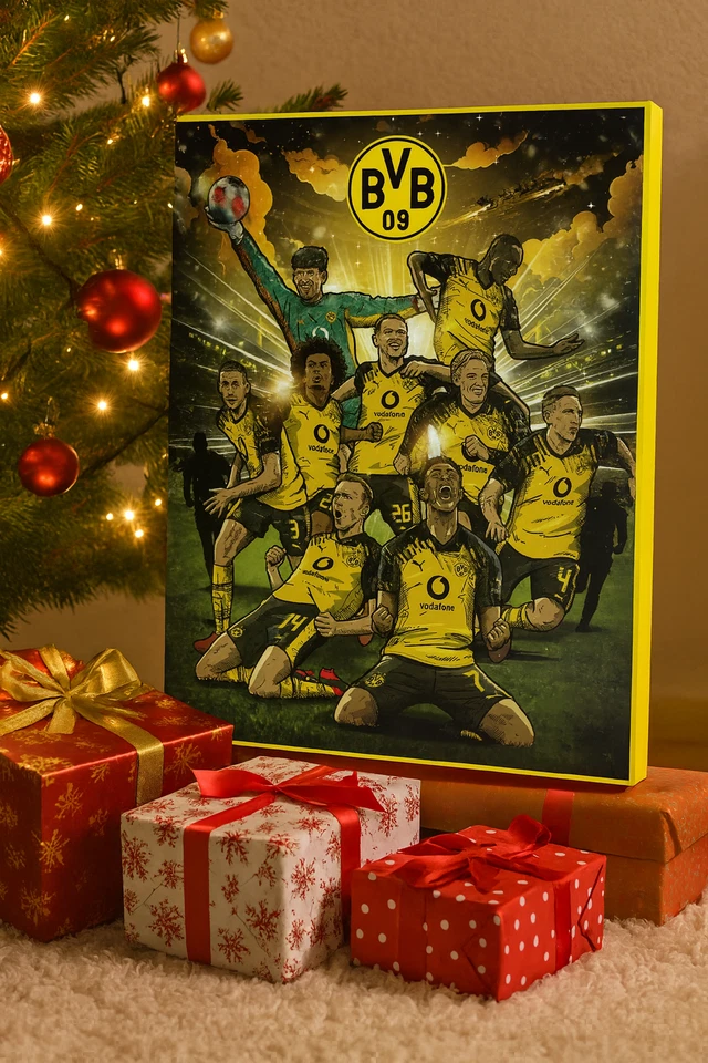 Borussia Dortmund BVB Adventskalender 2025 Comic Schoko Kalender Poster Autogram - Bild 3 von 4
