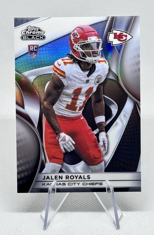 2025 Topps Chrome Black Jalen Royals White Refractor /299 Chiefs Rookie