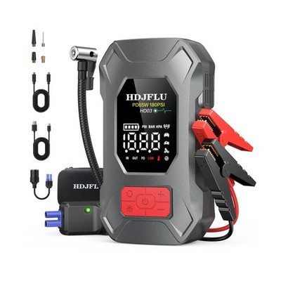 7500A Jump Starter with 180PSI Air Compressor, PD65W Fast Charge