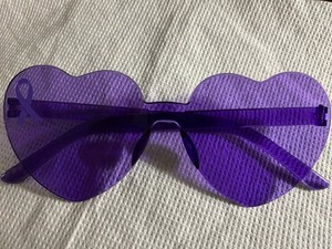 Purple Sunglasses Great for Outdoor Activities With Purple Awareness Ribbon