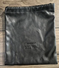 Black Drawstring pouch, 7.25" synthetic leather lined, Sound Blaster bag