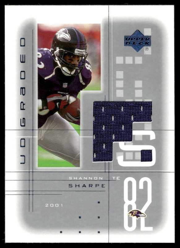 Shannon Sharpe 2001 Upper Deck Graded Game Worn Used Jersey Card #SS Ravens