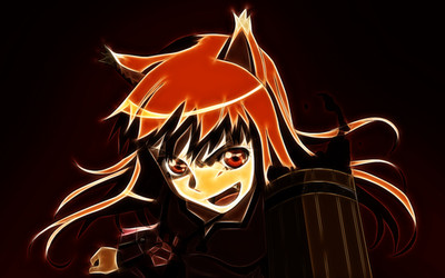Anime holo spice wolf fractalius girls anime red Playmat Gaming Mat Desk Game