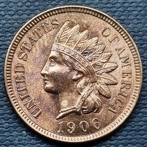 1906 Indian Head Cent 1c High Grade UNC UNCIRCULATED Toned #97091