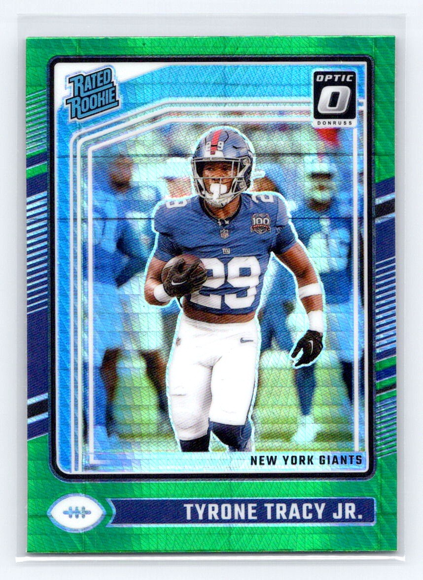 2024 Donruss Optic #259 Tyrone Tracy Jr. Green Hyper RC Giants
