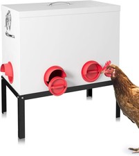 Pre-Installed Automatic Chicken Feeder,40lb 6 Ports Rat Proof Chicken Feeder