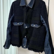 SACAI Denim Tweed Jacket Size 2 Official