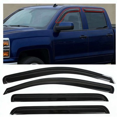 Smoke Vent Visor for 2014-2018 Chevy Silverado Crew Cab Easy Install