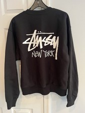 NWT Stussy New York Chapter Crew Neck Sweatshirt Black Men's Size Large
