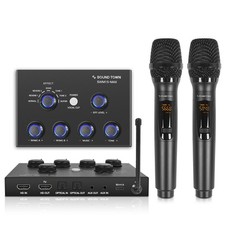 Sound Town 16 Channels Wireless Microphone Karaoke Mixer System w/ 2 Wireless...