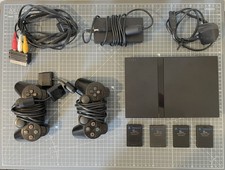 Sony PlayStation 2 Slim Console (SCPH-77003) PS2 Bundle - Charcoal Black
