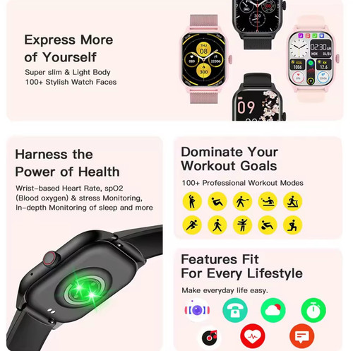LEMFO LT10 Smart Watch 2024 | Bluetooth Call | Fitness Tracker | Music Control | - Picture 4 of 5