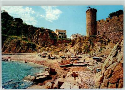 39341714 - Tossa de Mar el Cololar y su Torre Fishing Boat Catalonia