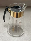 Vintage Pyrex Corning 1960s Atomic Star Burst 6 Cup Coffee Pot Carafe MCM 8"