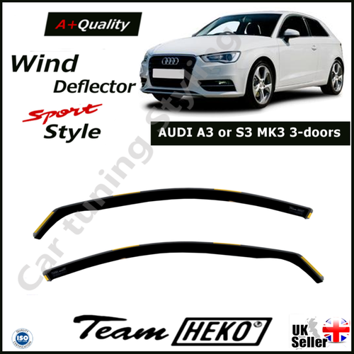 AUDI A3 or S3 3doors MK3 20132020 Hatchback 2pc Wind Deflectors HEKO