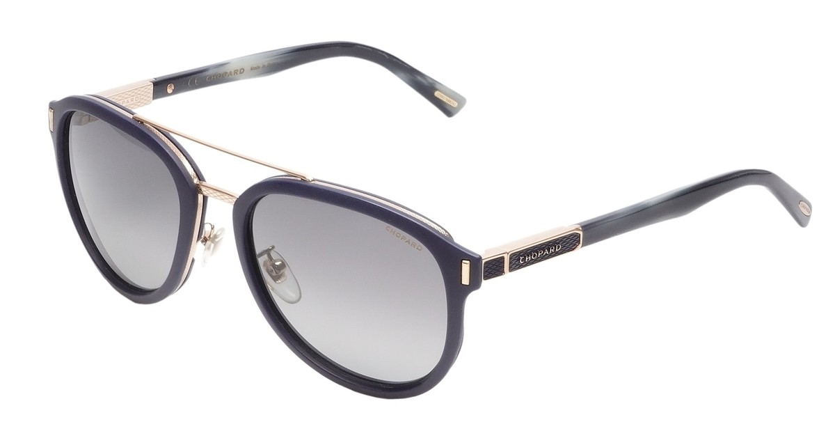 Chopard SCHB85-D82P-55mm Unisex Sunglasses Royal Blue/Gold Marble