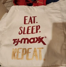 TJ Maxx Jute Cotton Tote Bag Brand New with Tags TJX NEW NWT