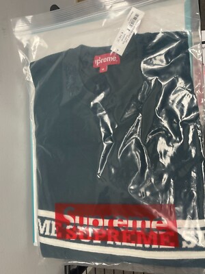 Supreme Logo Stripe Knit Top Dark Teal (M) FW19KN18 - NEW WITH TAGS
