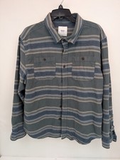 Katin Shirt Men's XL Blue Sierra Flannel Striped Button Up Double Pockets