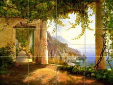 Ceramic Art Mural Amalfi Coast Backsplash Tile 170