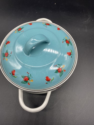 THE PIONEER WOMAN ENAMEL Cheerful Rose Miniature Dutch Oven new without tag - Picture 11 of 12