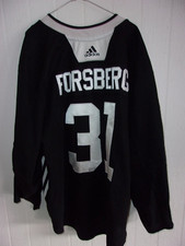 CHICAGO BLACKHAWKS Anton Forsberg #31 black Adidas goalie-cut practice jersey