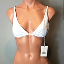 Andie Swim White The Tropez Bikini Top Size Medium NWT