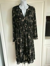 NWOT Women’s Simply Vera Dress Size Medium Brown/Gray+ Floral Hi-Lo Hem