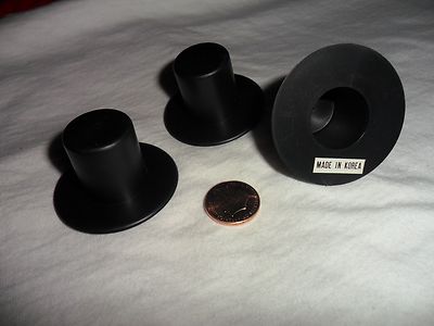 Vintage Black Plastic Top Hats 1'' x 3/4'' lot of 3  