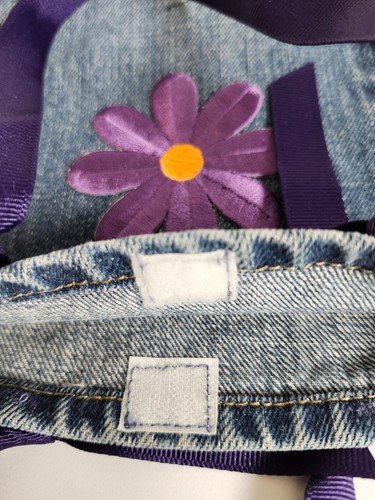 Toddler/ little girl purse handmade from a recycled jeans leg with ribbon handle - Picture 6 of 6