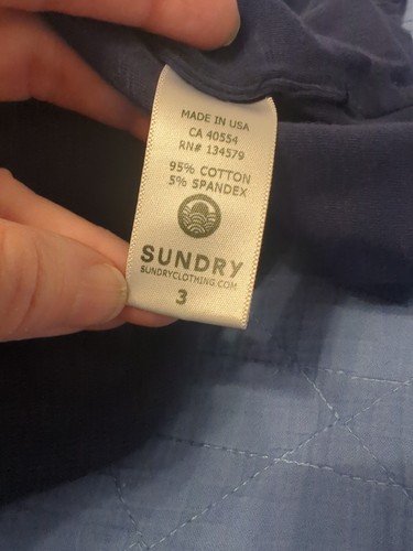 Sundry Tube Top Strapless Blue Made in USA Cotton Spandex Size 3 - Picture 6 of 8