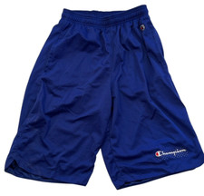 Champion Shorts Mens MT Blue Logo Basketball Athletic Pullon Inside Drawcord