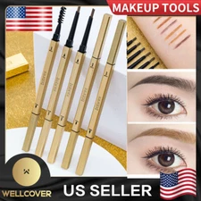 Waterproof Eyebrow Pencil Eye Brow Eyeliner Pen With Brush Makeup Cosmetic Tool