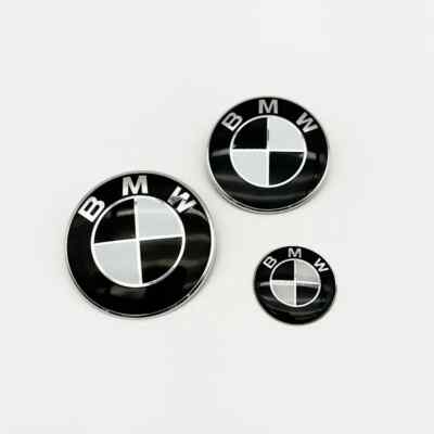 3Pcs BMW Badge 45mm 74mm 82mm Car Front Rear Badge Steering Emblem For BMW