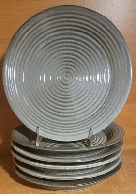 GILDE Gray Salad / Dessert plate set of 6, 8 1/2'', Excellent