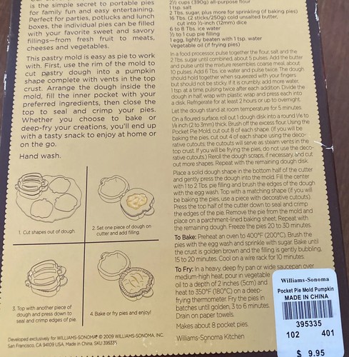WILLIAM SONOMA KÜRBIS TASCHENKUCHENFORM. NEU IM KARTON - Bild 2 von 3