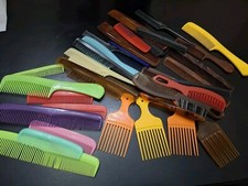 Vintage Hair Pick Comb Lot Colorful Mixed Brands